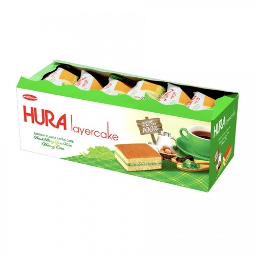 Bánh bông lan cuộn Hura 150gr hộp xanh  Bánh bông lan cuộn Hura 150gr hộp xanh