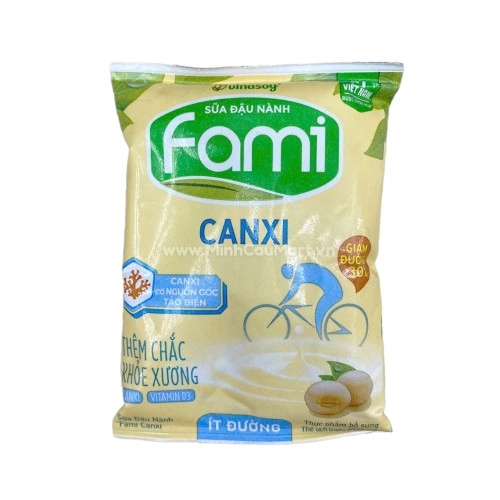 Sữa Đậu Nành Fami Canxi Bịch Ít Đường 200ml