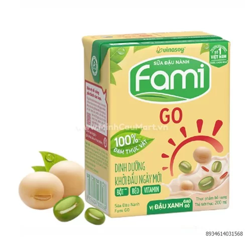 Sữa Fami GO Đậu xanh gạo đỏ  200Ml                                                                                                                                                                                                               