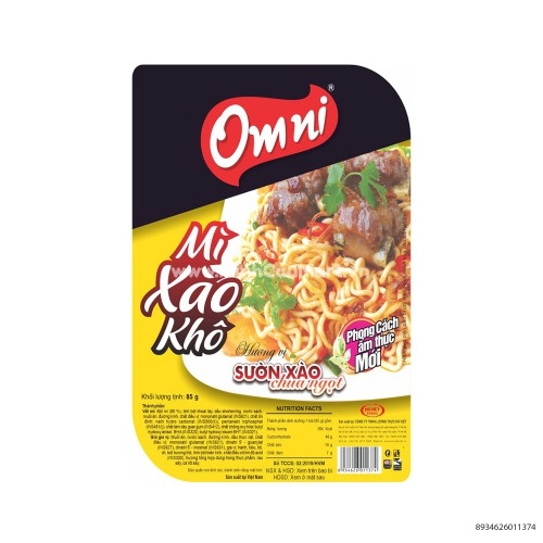 Mì Xào Hộp Omni Hương Vị Sườn Xào Chua Ngọt 85g