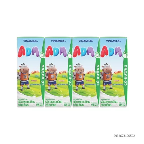 SỮA TƯƠI VINAMILK ADM CÓ ĐƯỜNG 180ML 