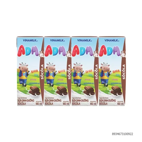 Sữa tươi ADM Milk- VNM vị socola 180ml  Sữa tươi ADM Milk- VNM vị socola 180ml