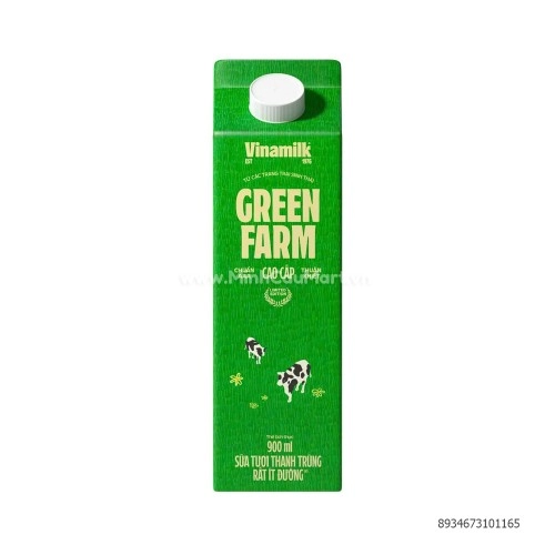 Sữa Tươi Thanh Trùng Rất Ít Đường Green Farm Vinamilk 900ML Sữa Tươi Thanh Trùng Rất Ít Đường Green Farm Vinamilk 900ML