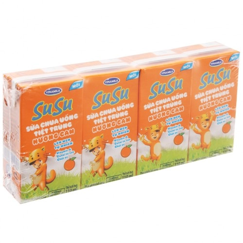 Sữa chua tiệt trùng susu hộp giấy 110ml 