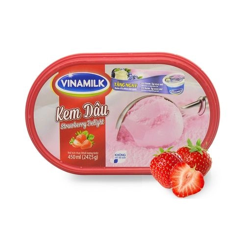 Kem hộp Vinamilk 450ml vị Dâu Kem hộp Vinamilk 450ml vị Dâu