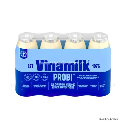 Sữa Chua Uống Men Sống Probi Vinamilk Có Đường 130ML * 4 Chai