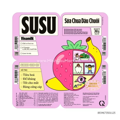 SCA Susu Vinamilk 60g vị Dâu Chuối                                                                                                                                                                                                 SCA Susu Vinamilk 60g vị Dâu Chuối