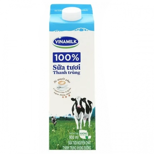 Sữa Tươi Thanh Trùng Không Đường Vinamilk 900ml