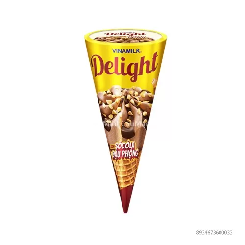 Kem Ốc Quế Delight Vinamilk Socola Đậu Phộng 110ml  Kem Ốc Quế Delight Vinamilk Socola Đậu Phộng 110ml
