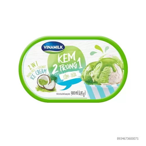 Kem Vinamilk Cốm Dừa 1lít  Kem Vinamilk Cốm Dừa 1lít