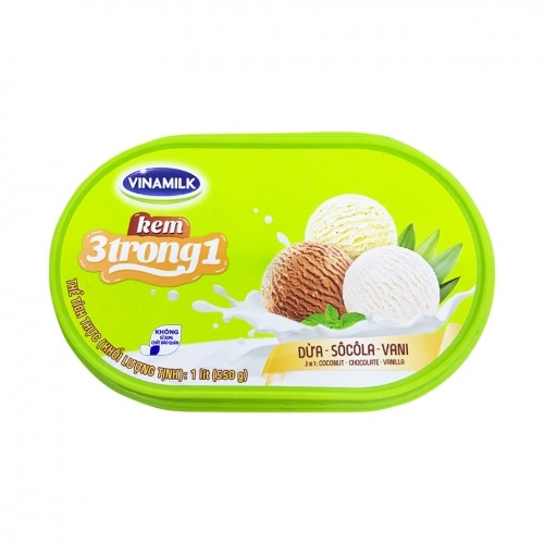 Kem sữa chua việt quất Vinamilk 1l vị dừa socola vani  Kem sữa chua việt quất Vinamilk 1l vị dừa socola vani