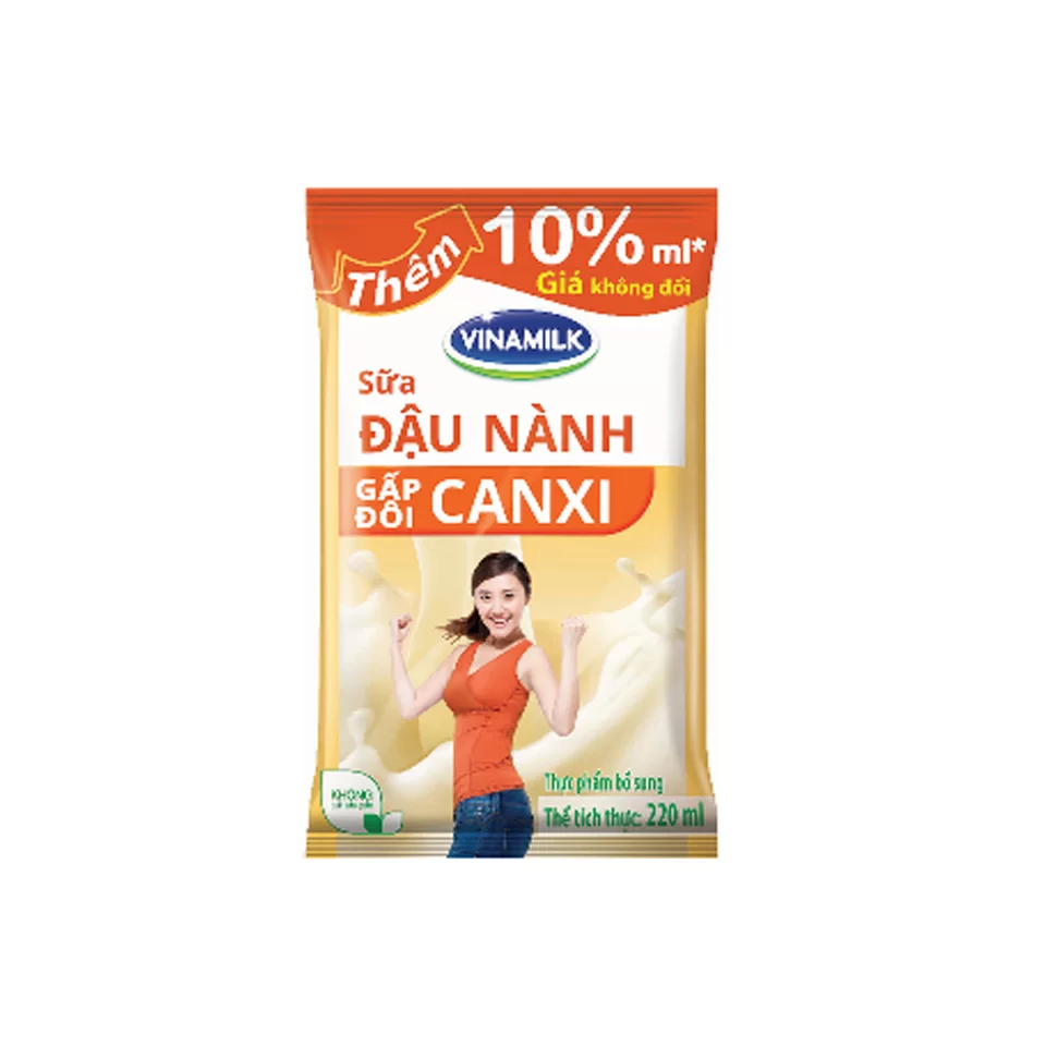 Sữa đậu nành Vinamilk nguyên chất canxi 200ml 