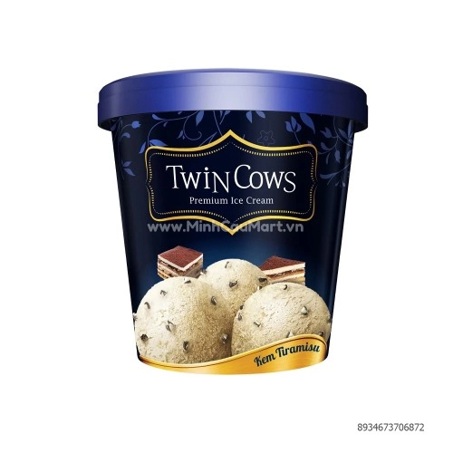 Kem hộp Twin Cows Tiramisu 450GR Kem hộp Twin Cows Tiramisu 450GR