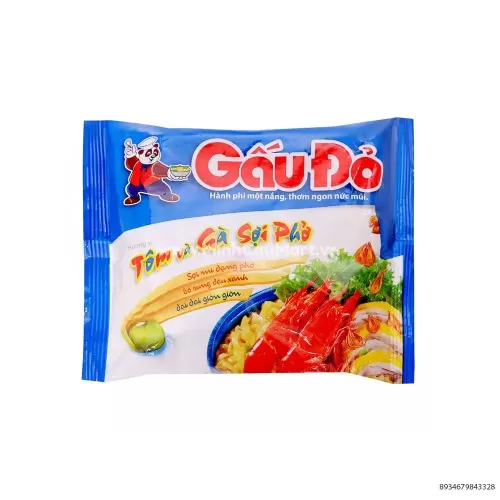 Mì Gấu Đỏ Tôm Và Gà Sợi Phở 65g  Mì Gấu Đỏ Tôm Và Gà Sợi Phở 65g