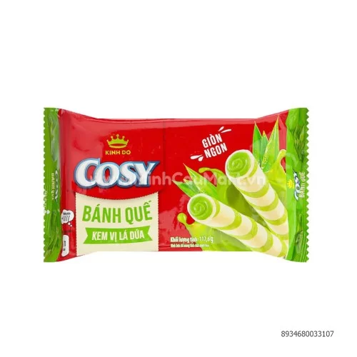 Bánh quế vị kem lá dứa Cosy 117.6g Bánh quế vị kem lá dứa Cosy 117.6g