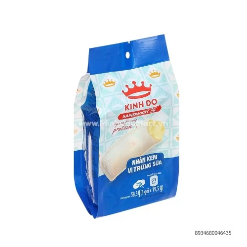 Bánh sandwich nhân kem vị trứng sữa Mojo Kinh Đô gói 58.5g