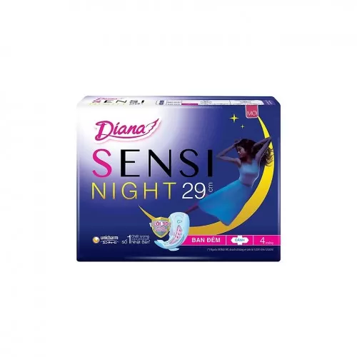 Băng Vệ Sinh Diana Sensi Night 4 Miếng - 29CM Băng Vệ Sinh Diana Sensi Night 4 Miếng - 29CM