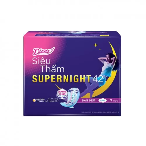 Băng Vệ Sinh Ban Đêm Diana Supernight 42cm Băng Vệ Sinh Ban Đêm Diana Supernight 42cm