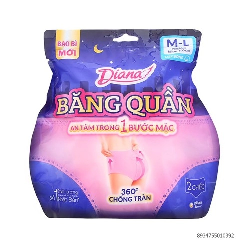 Băng Quần Diana M-L ( Vòng Hông 85cm- 105cm) 2 Chiếc  Băng Quần Diana M-L ( Vòng Hông 85cm- 105cm) 2 Chiếc