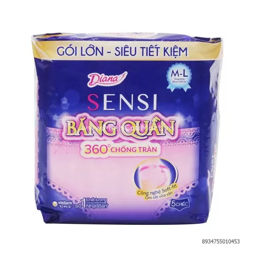 Băng quần Diana M-L (vòng hông 85cm- 105cm) 5 Chiếc Băng quần Diana M-L (vòng hông 85cm- 105cm) 5 Chiếc