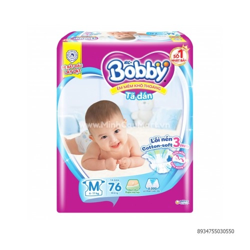 Tã Dán Bobby M76 (6-11kg) Tã Dán Bobby M76 (6-11kg)