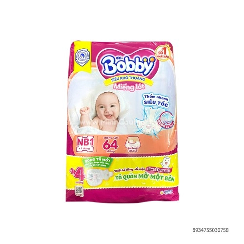 Miếng Lót Bobby NB1 64M (< 1 tháng tuổi) Miếng Lót Bobby NB1 64M (< 1 tháng tuổi)