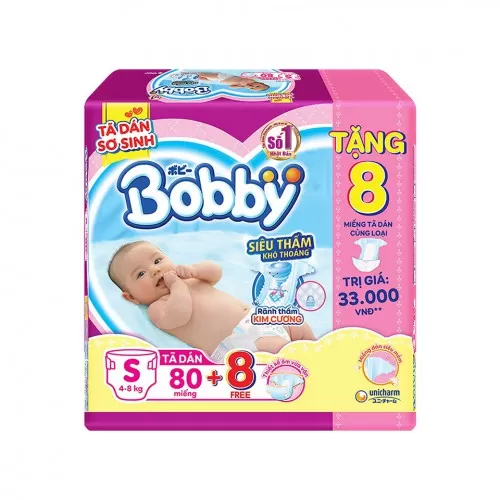 Tã dán Bobby S80 (4-8kg) Tã dán Bobby S80 (4-8kg)
