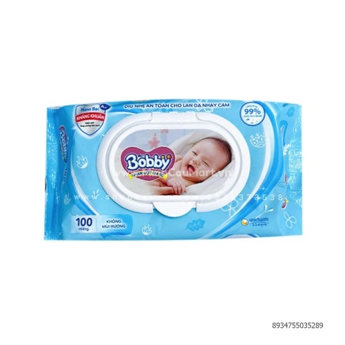 Khăn Ướt TE Không Mùi Bobby 100 Miếng Khăn Ướt TE Không Mùi Bobby 100 Miếng