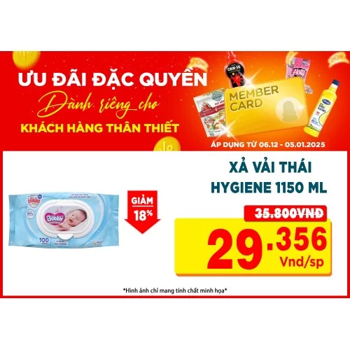 Khăn Ướt TE Không Mùi Bobby 100 Miếng