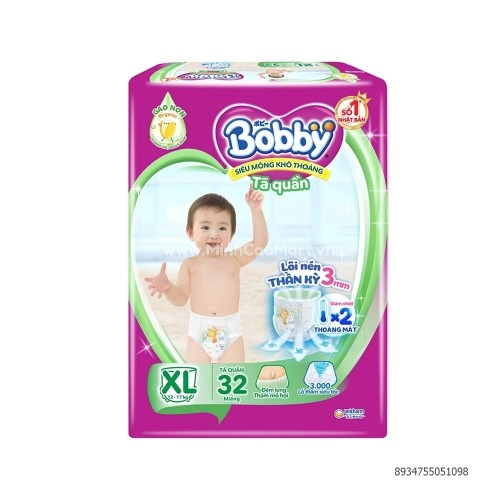 Tã Quần Bobby size XL 32 miếng Tã Quần Bobby size XL 32 miếng