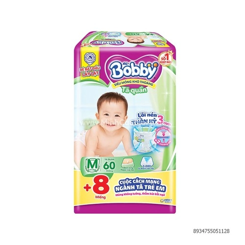 Tã Quần Bobby M60 miếng  Tã Quần Bobby M60 miếng