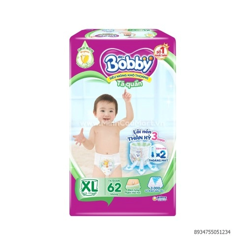 Tã Quần Bobby XL62 (12-17kg) Tã Quần Bobby XL62 (12-17kg)