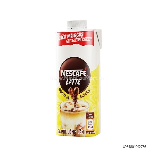 Nescafe cafe sữa đá latte uống liền 180ml