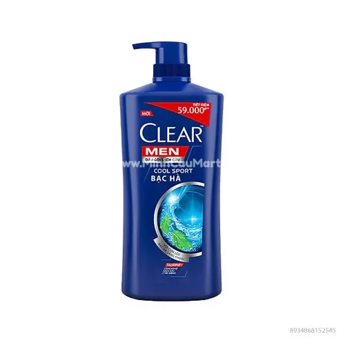 Dầu Gội Clear Men Cool Sport Bạc Hà Sạch Gàu 900g Dầu Gội Clear Men Cool Sport Bạc Hà Sạch Gàu 900g