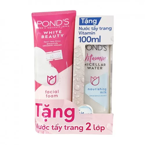Sữa Rửa Mặt Ponds Tặng Nước Tẩy Trang Vitamin 