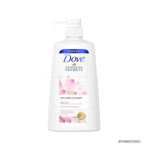 Dầu Xả Dove Óng Mềm Tự Nhiên Hoa Sen Nhật Và Nước Gạo 610g