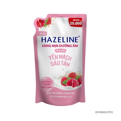 Hazeline Sữa Tắm Yến Mạch Dâu Tằm Túi 900G