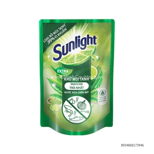 Nước Rửa Chén Sunlight Khử Mùi Tanh Matcha Trà Nhật Túi 750g