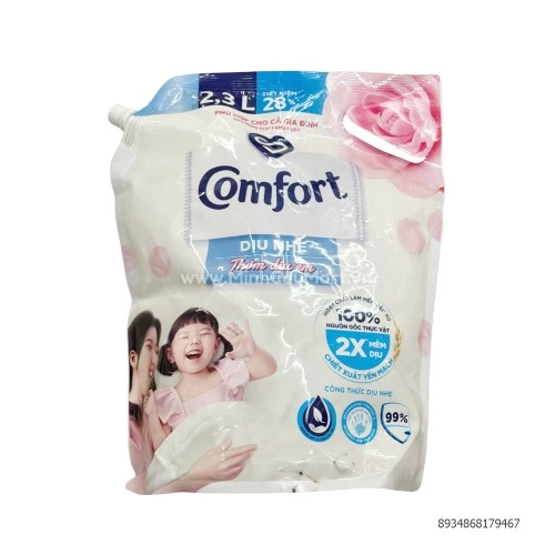 Comfort nước xả 1 lần xả dịu nhẹ thơm dịu êm 2.3l