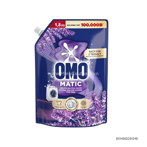 Nước Giặt Omo Matic Cửa Trước Khử Mùi Hoa Oải Hương 1.8kg Nước Giặt Omo Matic Cửa Trước Khử Mùi Hoa Oải Hương 1.8kg