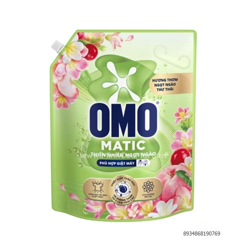 Omo nước giặt thiên nhiên ngọt ngào 3.6kg (1+1 viên giặt 63g)