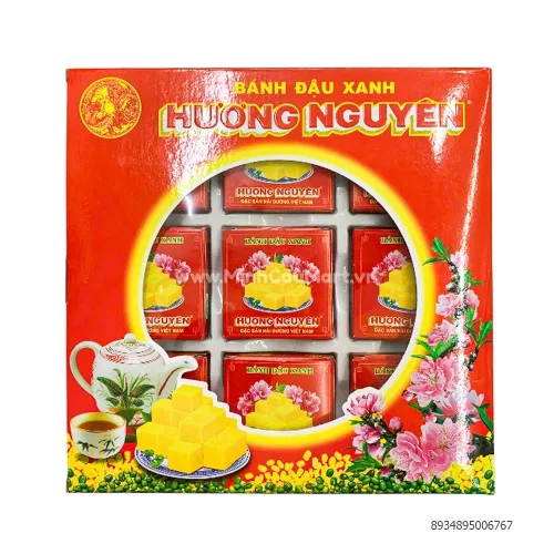 Bánh đậu xanh Hương Nguyên vuông đỏ hở