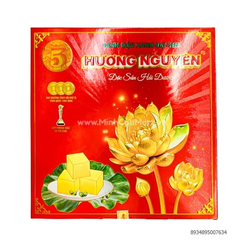 Bánh đậu xanh Hương Nguyên vuông hoa sen         