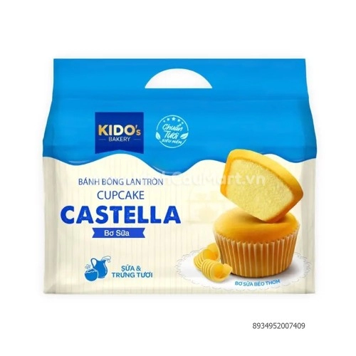 Bánh bông lan CupCake Bơ sữa 120g KiDo Bánh bông lan CupCake Bơ sữa 120g KiDo