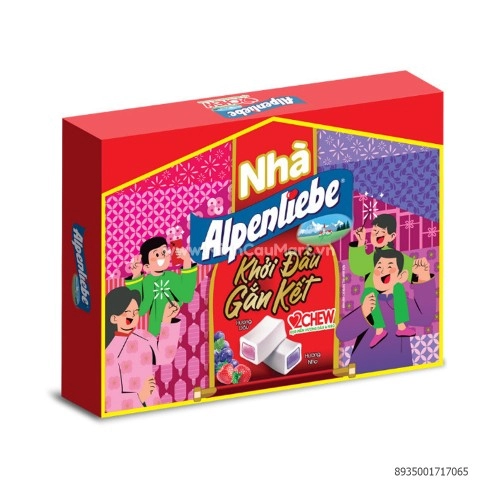 Hộp Quà Tết - Kẹo mềm Alpenliebe hương trái cây Dâu và Nho (Hộp 48 viên)