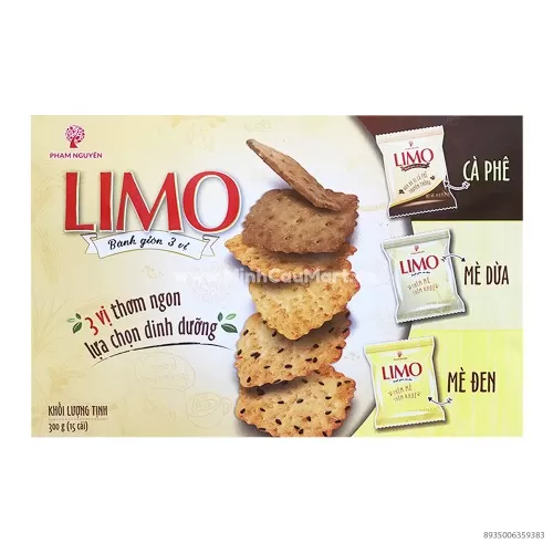 Bánh Quy Limo 3 Vị Thơm Ngon Lựa Chọn Dinh Dưỡng 300g 