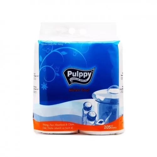 Giấy vệ sinh đa năng Pulppy 205 tờ xanh dương