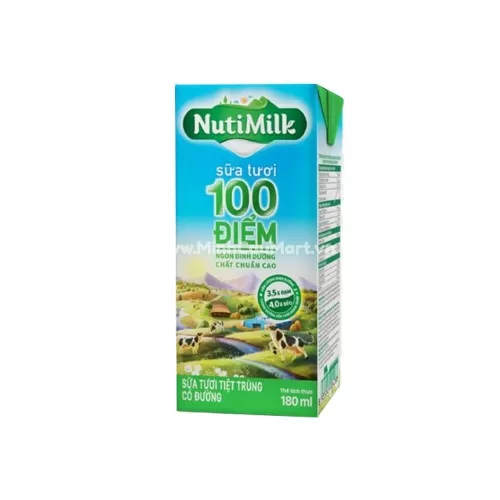 Sữa Tươi Nuti Milk 100 Điểm 180ml 