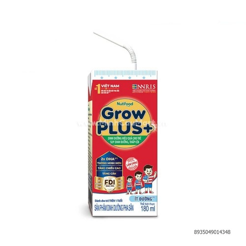 Sữa bột pha sẵn Grow Plus+ ít đường cho trẻ suy dinh dưỡng, thấp còi cho bé trên 1 tuổi 180ml Sữa bột pha sẵn Grow Plus+ ít đường cho trẻ suy dinh dưỡng, thấp còi cho bé trên 1 tuổi 180ml