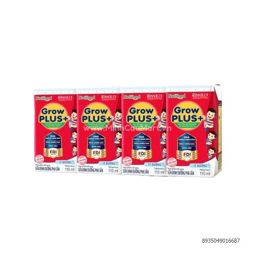 Nutifood GrowPLUS+ đỏ ít đường hương vani 110 ml Nutifood GrowPLUS+ đỏ ít đường hương vani 110 ml